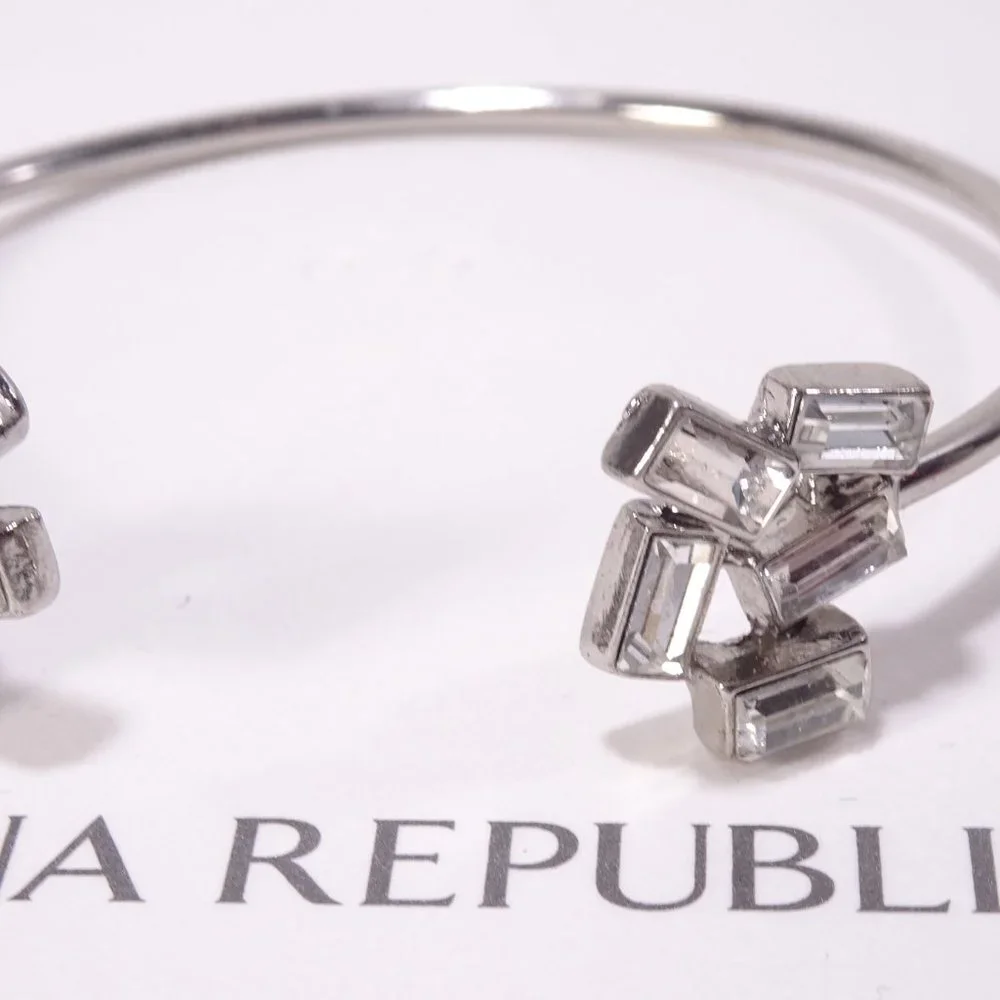 Banana Republic Crystal Baguette Ice Princess Cuff Bracelet NWT 45 - Picture 4 of 15